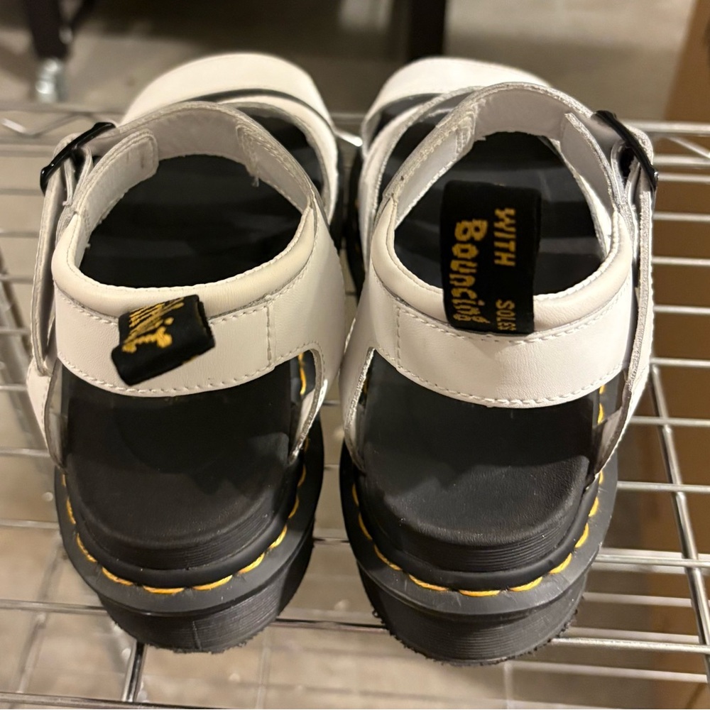 Dr. Martens White and Black Platform Fisherman Sandals - Picture 4 of 6